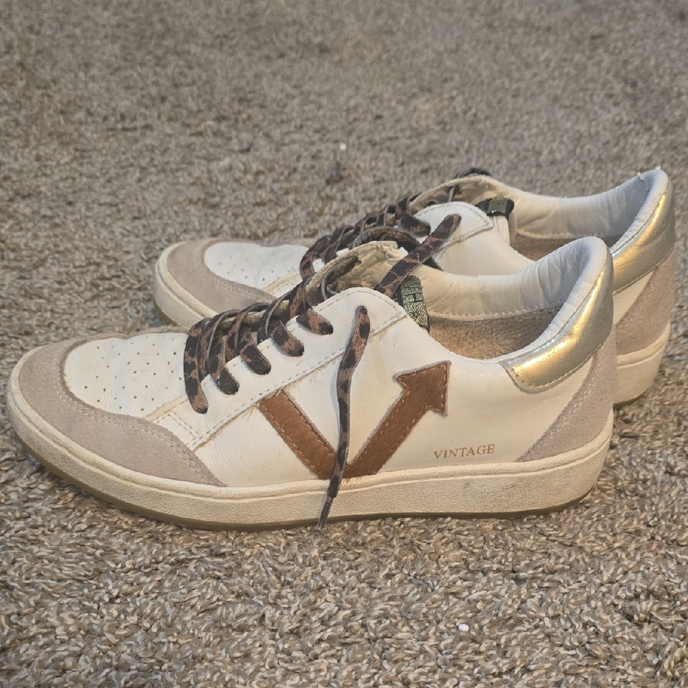 Vintage Suade And Metallic Sneakers